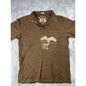 Pollution Brown Collared Y2K Shirt